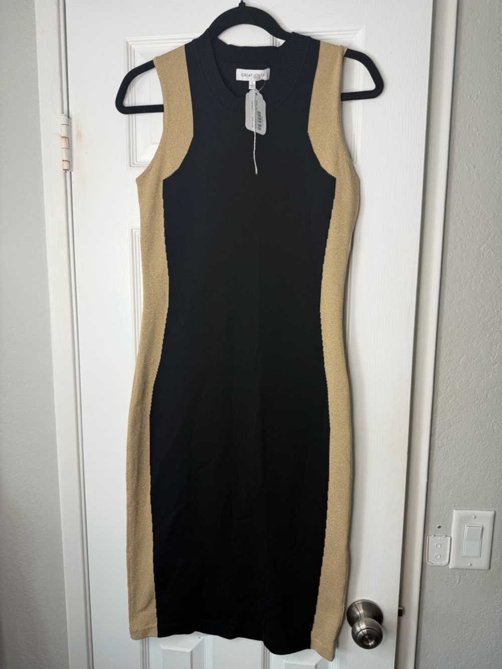 Great Jones Colorblock Sleeveless Midi Knit Dress
